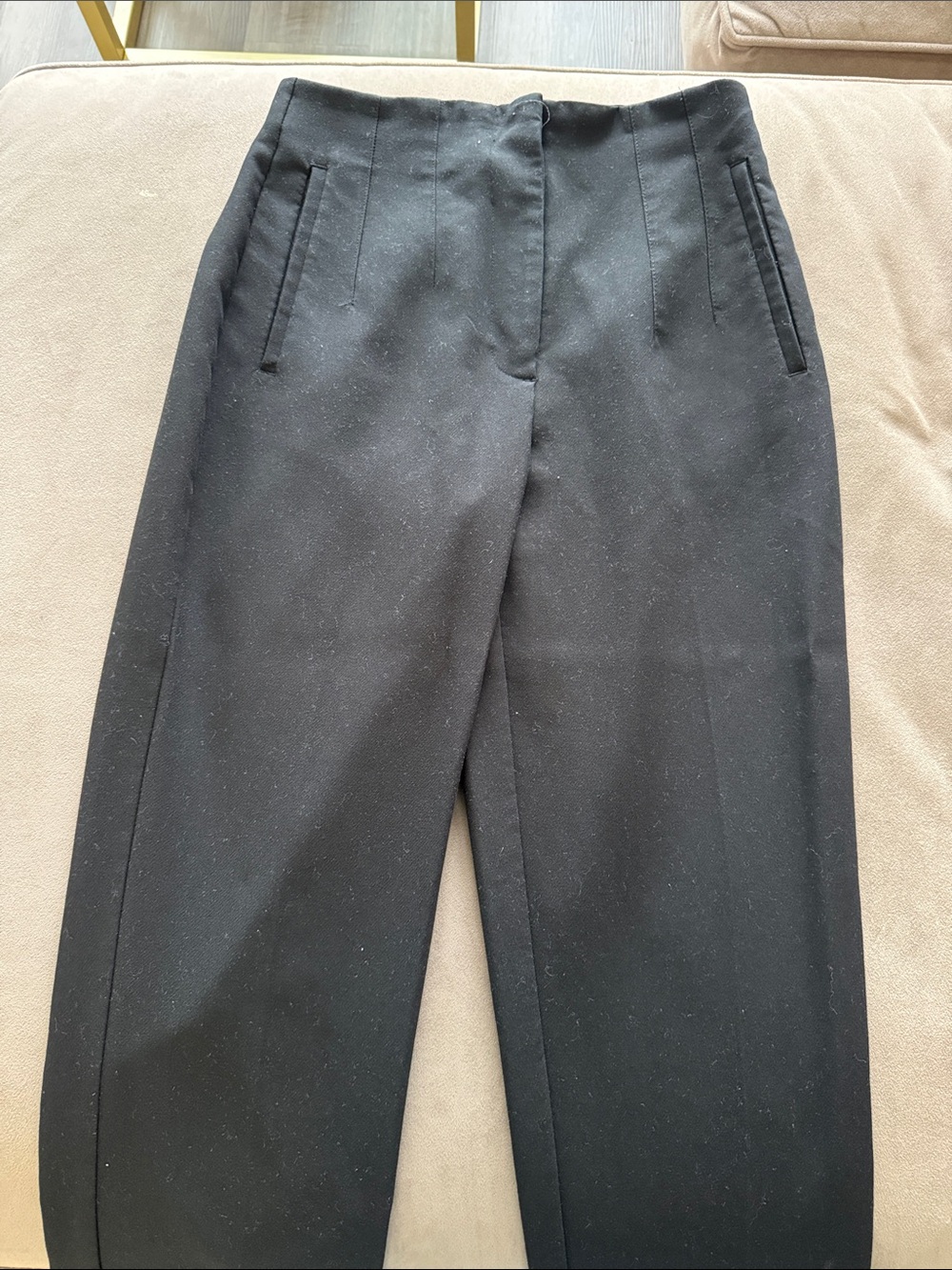 Zara Black Women's Tailored Pleat-Front Trousers